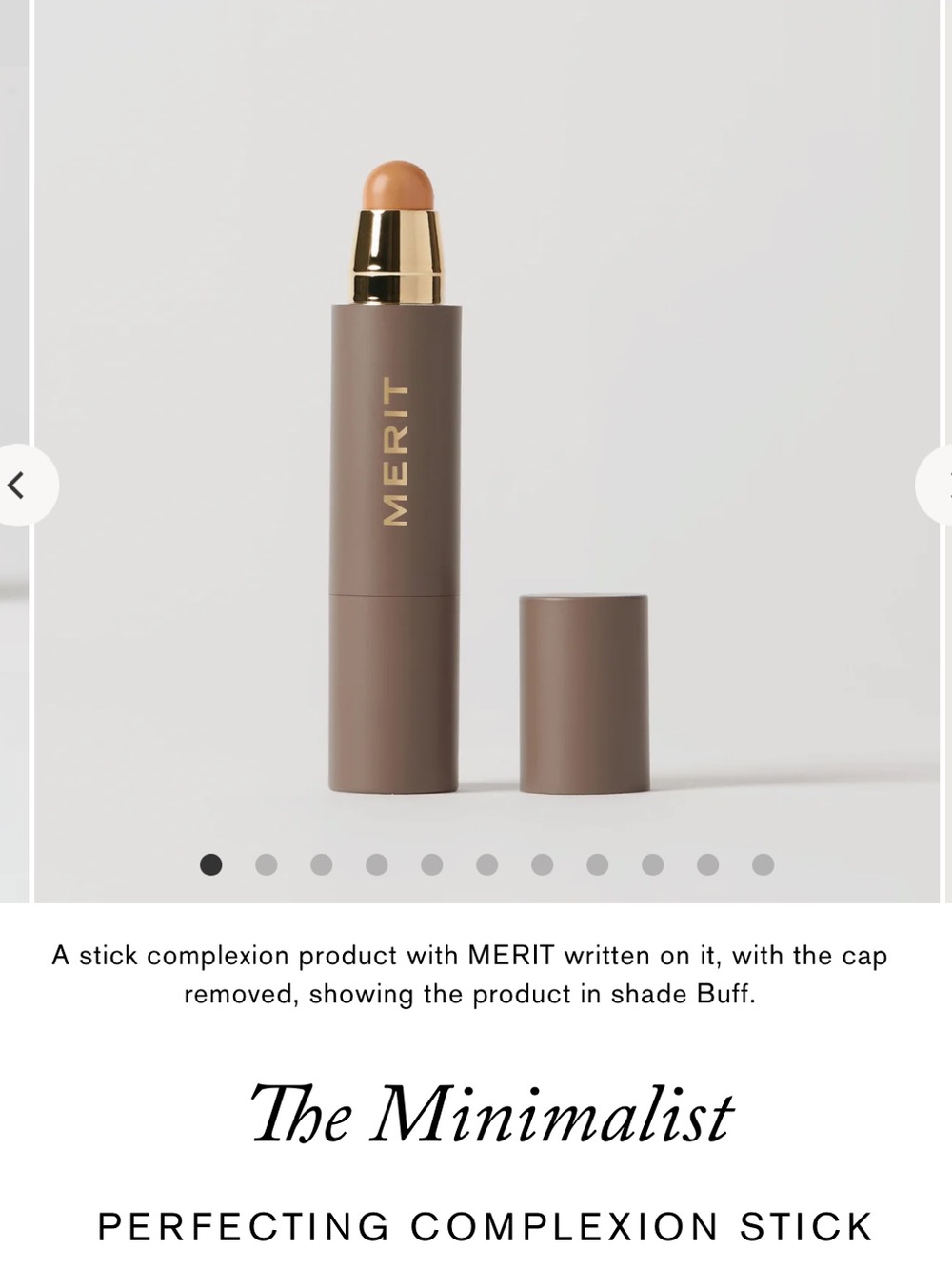 MERIT The Minimalist Perfecting Complexion Stick — Buff (medium-deep cool)